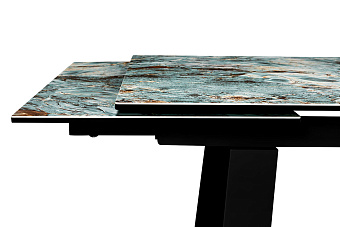 Кухонный стол раскладной AERO 100х200х76см закаленное стекло/керамика/сталь Malahit
