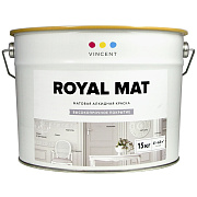 Краска для стен и потолков алкидная VINCENT DECOR ROYAL MAT A-1 Белый основа A 15л