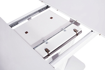 Кухонный стол раскладной AERO 80х130х76см закаленное стекло/сталь White Glass