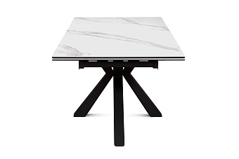 Кухонный стол раскладной AERO 90х160х76см закаленное стекло/керамика/сталь Onix