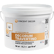 Декоративное покрытие VINCENT DECOR Decorum Travertino Эффект натурального камня ракушечника 14кг