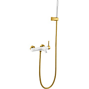 Смеситель для ванны Boheme Uno 463-WG белый/золотой