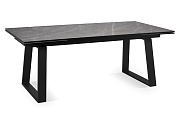 Кухонный стол раскладной AERO 100х200х76см закаленное стекло/керамика/сталь Pietra Grey