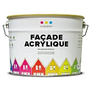 Краска для минеральных поверхностей акриловая/фасадная VINCENT DECOR Facade Acrylique F-2 Прозрачный основа C 8,1л