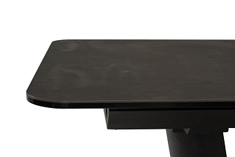 Кухонный стол раскладной AERO 90х160х77см закаленное стекло/керамика/сталь Basalt