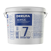 Краска для стен и потолков шелково-матовая DERUFA Profi Интерьер 7 Прозрачный основа C 0,9л