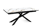 Кухонный стол раскладной AERO 90х180х76см закаленное стекло/керамика/сталь Gold
