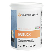 Декоративное покрытие VINCENT DECOR Nubuck Эффект матовой гладкой кожи с мраморным рисунком 0,7кг