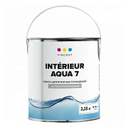 Краска для минеральных поверхностей акриловая/моющаяся VINCENT DECOR Intérieur Aqua 7 I-7 Прозрачный основа C 2л