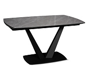 Кухонный стол раскладной AERO 89х140х76см закаленное стекло/керамика/сталь Pietra Grey