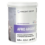 Декоративное покрытие VINCENT DECOR Afro Argent Фактура мелкого песка с серебристым эффектом 2,5кг