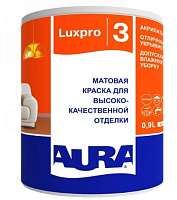 Краска для минеральных поверхностей латексная Aura(Eskaro) Luxpro 3 Белый основа A 0,9л