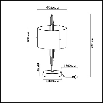 Настольная лампа Odeon Margaret 4895/2T 80Вт E27