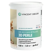 Декоративное покрытие VINCENT DECOR Cire deco base Métallisée 3D Perle Придаёт поверхности золотистый перламутровый блеск 0,8кг