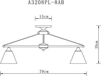 Люстра потолочная Arte Lamp COPTER A3208PL-8AB 40Вт 8 лампочек E27