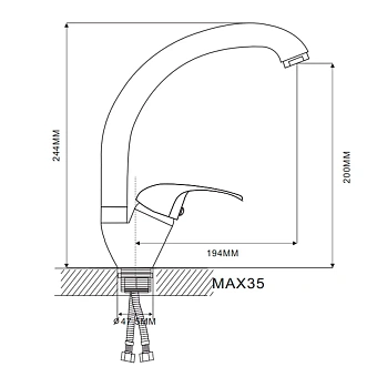 Смеситель для кухни Maxonor MN4116 поворотный излив хром