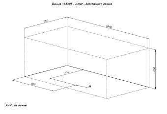 Ванна акриловая AQUANET Amor 301379 185х95см отдельностоящая