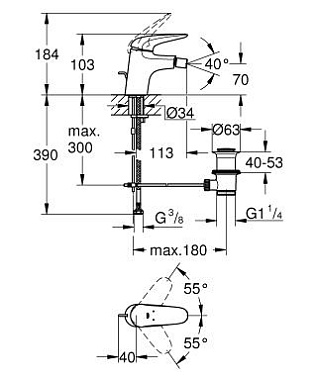 Смеситель для биде GROHE Eurostyle 23720003 хром