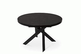 Кухонный стол раскладной AERO 120х120х76см керамика/сталь Basalt