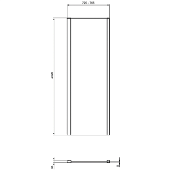 Реверсивная фиксированная панель 75 см Ideal Standard I.Life L T4862EO