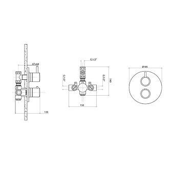 Смеситель для душа Bongio T Mix 32544CRPR хром