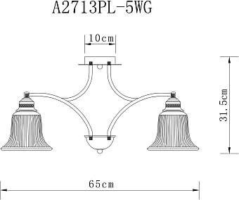 Люстра потолочная Arte Lamp EMMA A2713PL-5WG 60Вт 5 лампочек E27