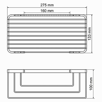 Полка в ванную прямоугольная WASSERKRAFT K-744 1-ярусная 13,3х27,5см светлая бронза