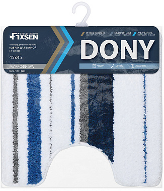 Коврик для ванной FIXSEN Dony FX-5011U 45х45см белый/синий
