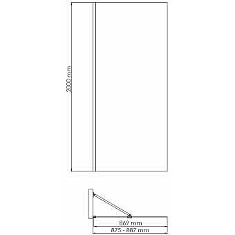 Перегородка для душа WASSERKRAFT Aisch 55W39 200х90см стекло прозрачное