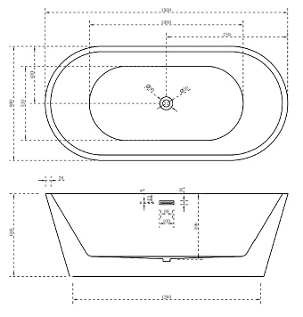 Ванна акриловая Abber AB9203-1.5 150х80см отдельностоящая