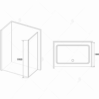 Боковая стенка душевого угла RGW 32220510-11 Z-05 195х100см стекло прозрачное