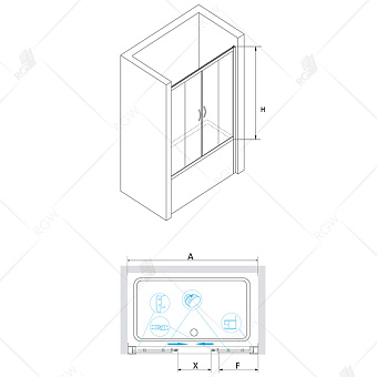Стеклянная шторка на ванну RGW Screens 01116115-21 SC-61 150х150см