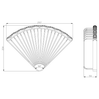 Полка в ванную угловая LEMARK Jasmine LM6681ORB 1-ярусная 20,4х29,7см чёрная бронза