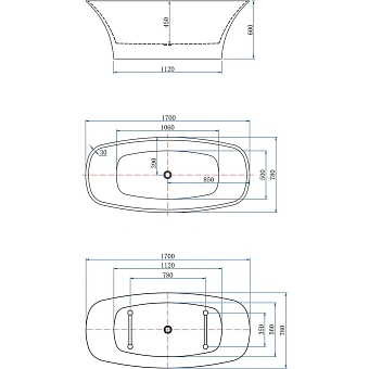 Ванна акриловая AQUANET Family 293084 170х78см отдельностоящая