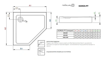 Душевой поддон RADAWAY Doros PT Compact 100х100см