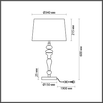 Настольная лампа Odeon HOMI 5040/1T 60Вт E27