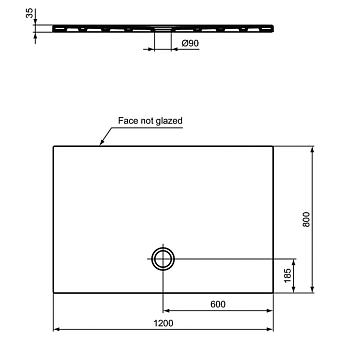 Душевой поддон IDEAL STANDARD STRADA T2574YK 80х120см