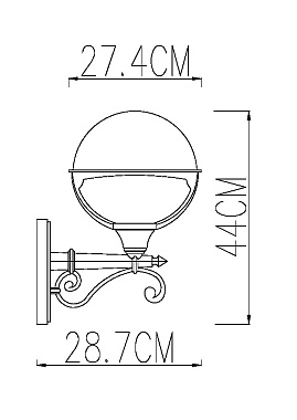 Светильник фасадный Arte Lamp MONACO A1491AL-1BK 75Вт IP44 E27 чёрный