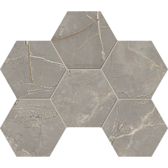 Керамическая мозаика ESTIMA Bernini Mosaic/BR03_NS/25x28,5/Hexagon Gray 25х28,5см 0,71кв.м.