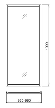 Боковая стенка душевого угла Gemy A100M 190х100см стекло матовое