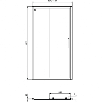 Душевая дверь IDEAL STANDARD CONNECT 2 K9275V3 195х110см стекло прозрачное