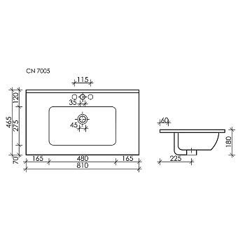 Раковина накладная Ceramica Nova Element CN7005MB 81х46,5см