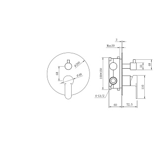 Душевая система BERGES BERGES NARDIS 2R 71003 хром