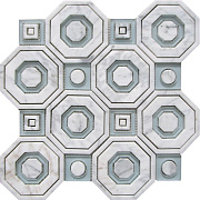 Стеклянная мозаика Mir Mosaic Shape Ravenna Waterjet белый 28,7х28,7см 0,41кв.м.