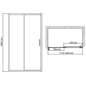 Душевая дверь WASSERKRAFT Main 41S05 200х120см стекло прозрачное