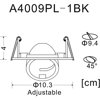 Светильник точечный встраиваемый Arte Lamp ACCENTO A4009PL-1BK 50Вт GU10
