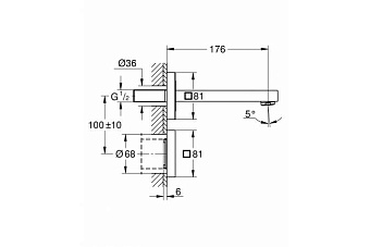 Смеситель для раковины GROHE Eurocube E 36442000 хром