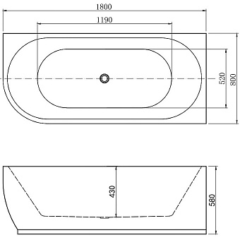 Ванна акриловая AQUANET Family 260049 180х80см отдельностоящая