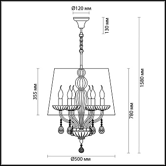 Люстра подвесная Odeon CLASSIC 4195/6 240Вт 6 лампочек E14