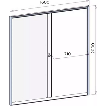 Душевая дверь RADOMIR Вита 1-63-6-0-0-1120 200х160см стекло прозрачное